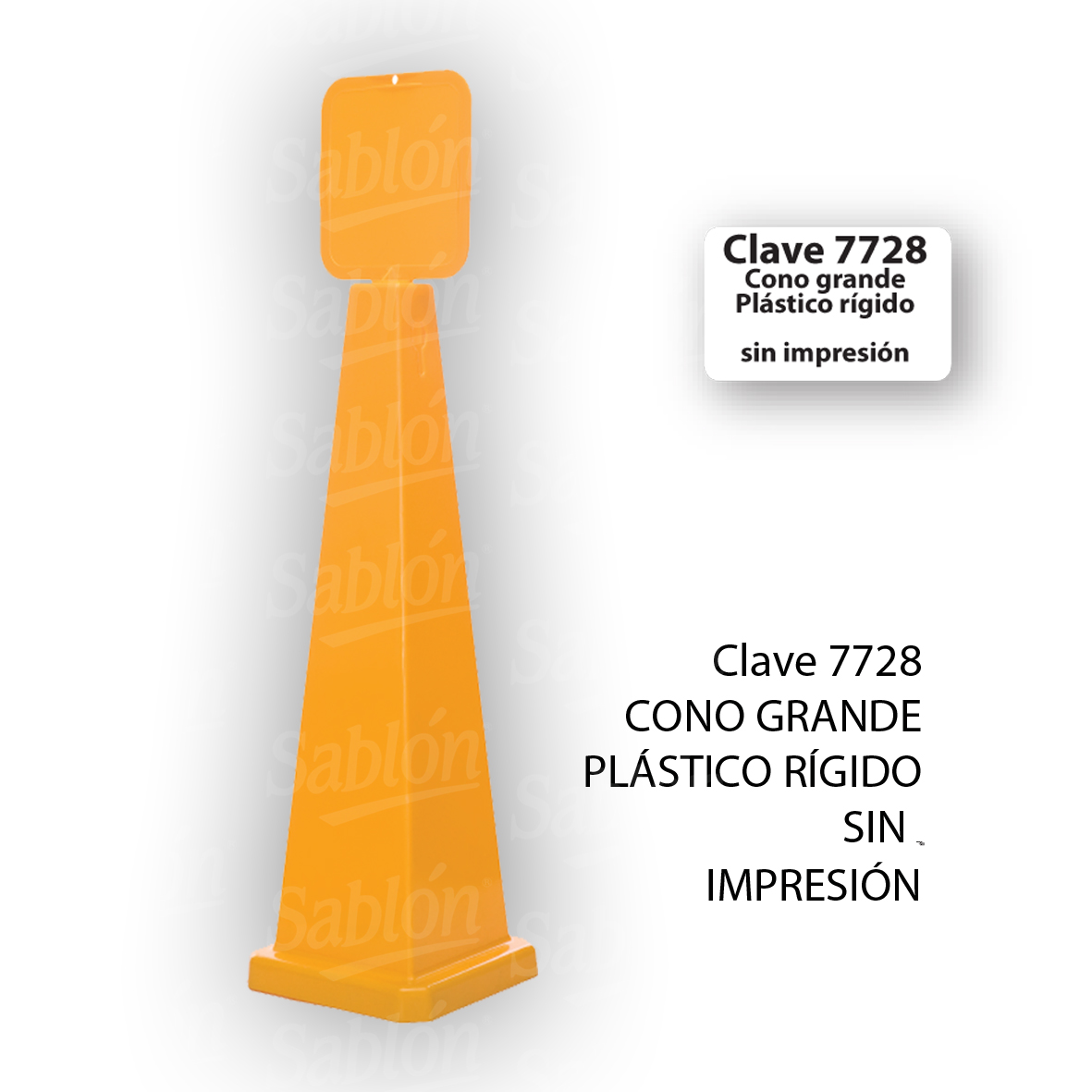 CONO RIGIDO SIN IMPRESION GRANDE (AMARILLO) 7728