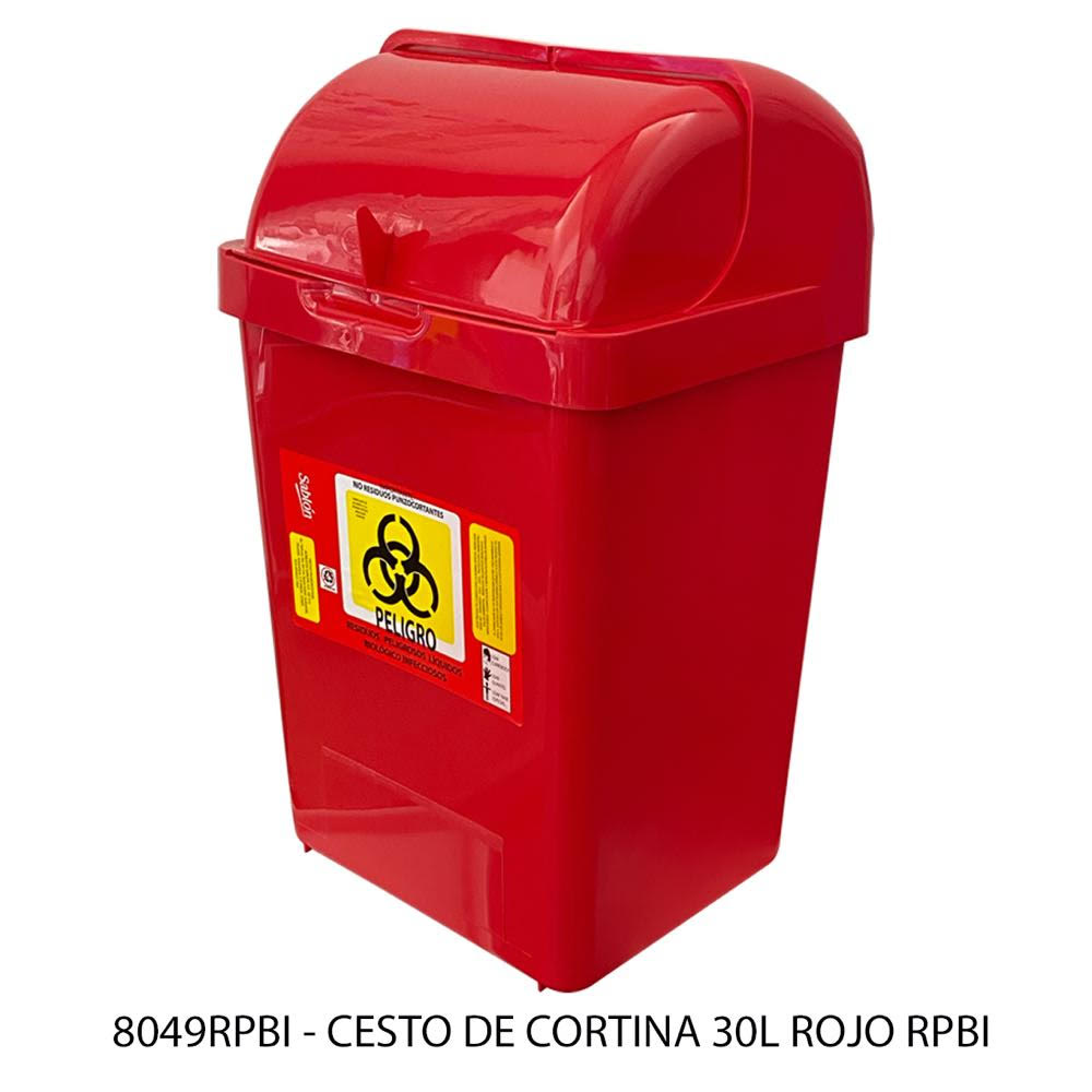 CESTO DE CORTINA RPBI 30 LITROS / 7.93 gal - 8049RPBI