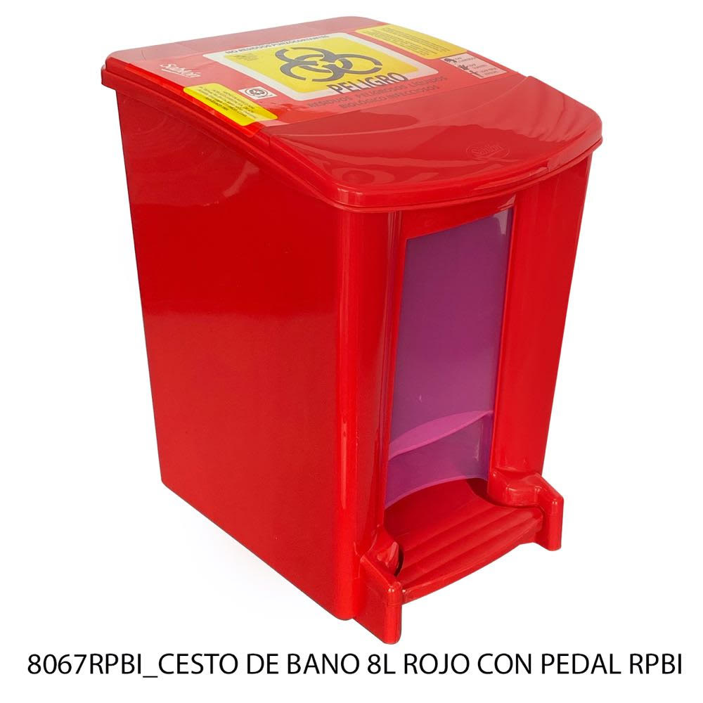 CESTO DE PEDAL PARA BANO RPBI 8 LITROS / 2.11 gal - 8067 RPBI