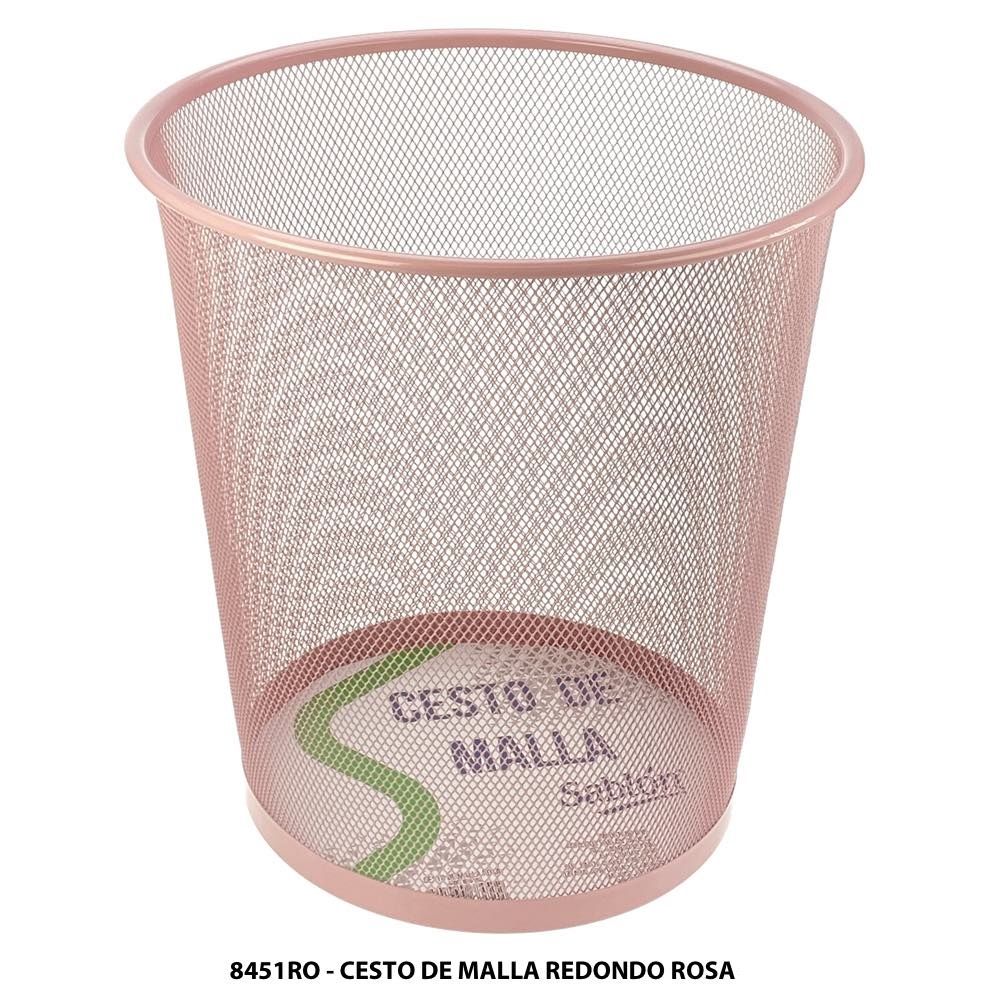 CESTO DE MALLA REDONDO ROSA 8451RO