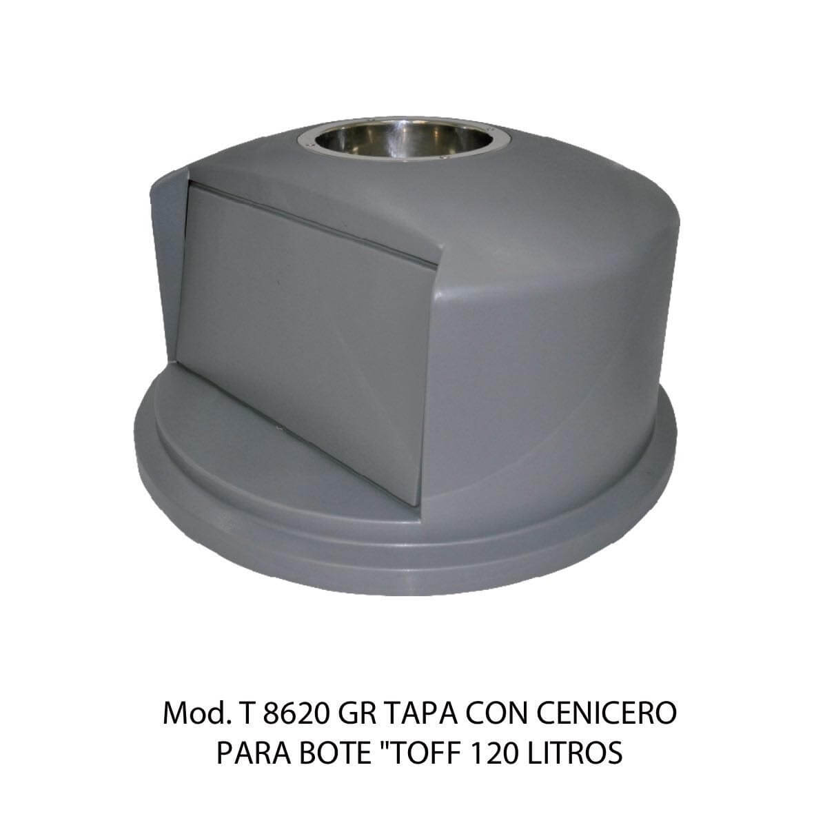 TAPA CON CENICERO PARA BOTE TOFF 120lt - T8620GR